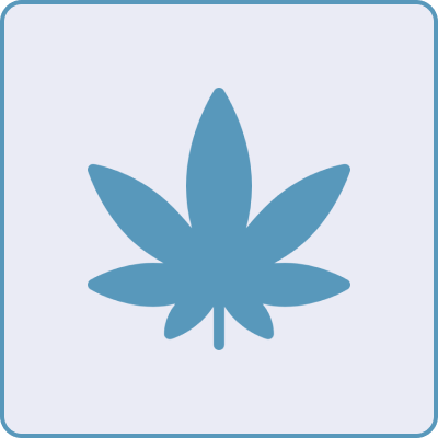 Simplified cannabis leaf illustration