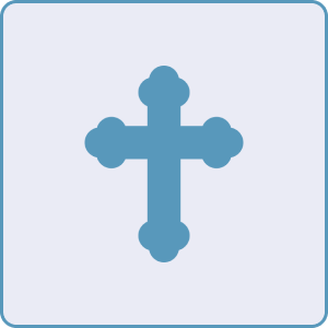 Blue cross icon on light background