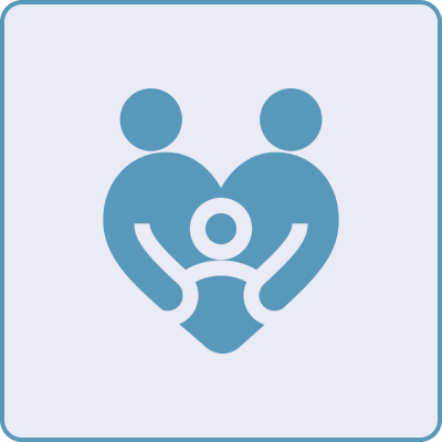 Parents and child in heart shape