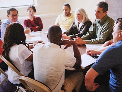 Group of people having a meeting.